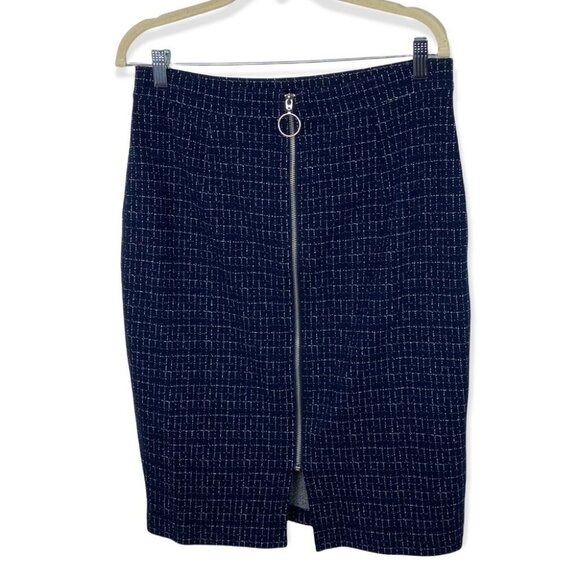 Anthropologie Maeve Printed Pencil Skirt Size Medium Stretch‎ Blue Career Midi M - Picture 4 of 8